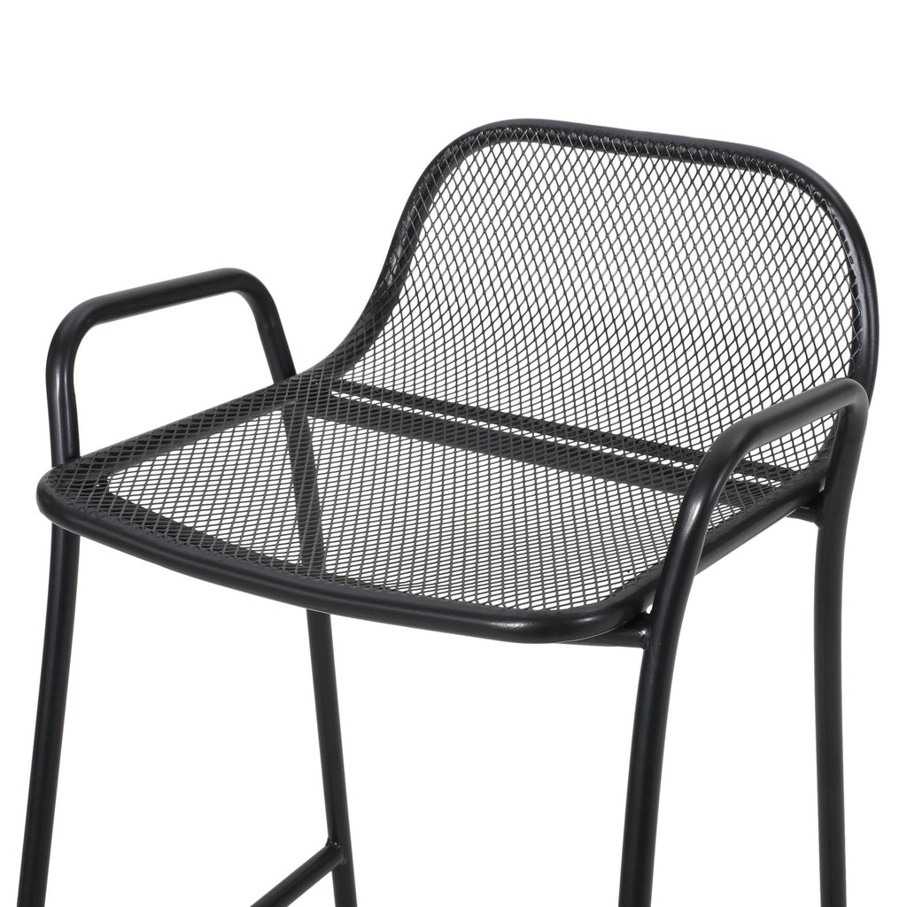 Matte Black Iron Barstool Set of 2 E996
