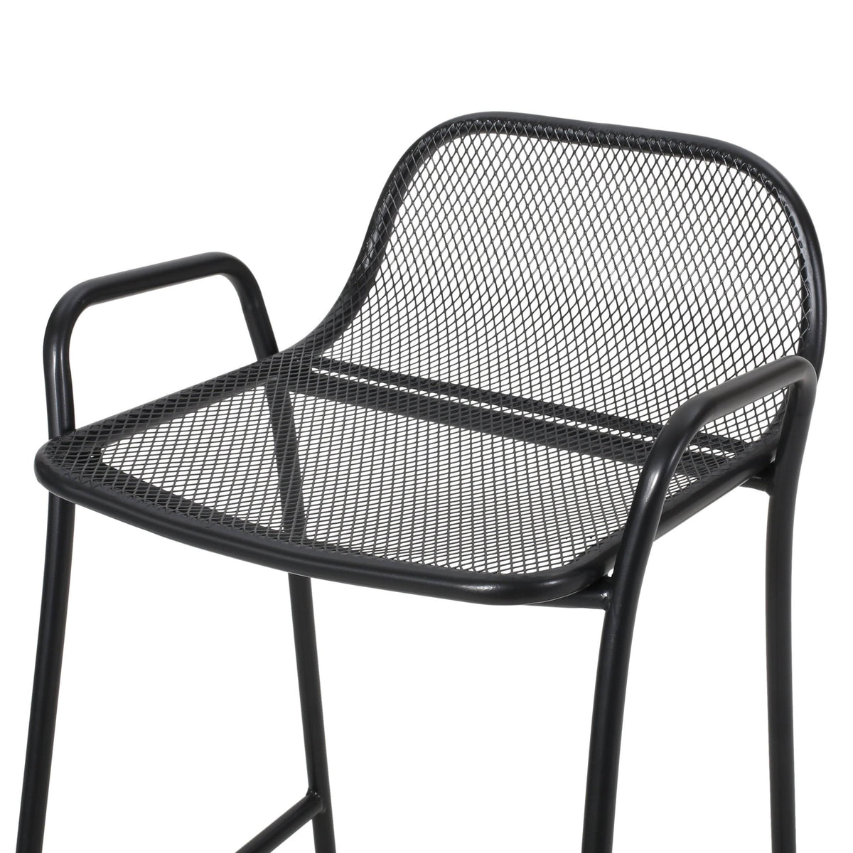 Matte Black Iron Barstool Set of 2 E996