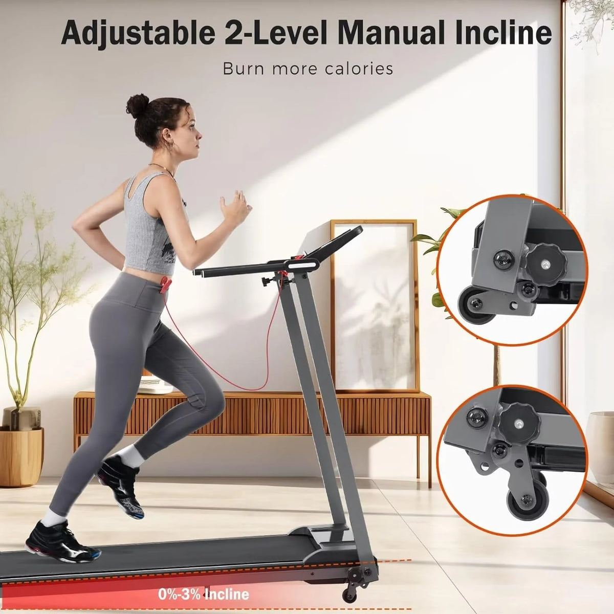 Folding Electric Treadmill with Bluetooth Speaker V32037