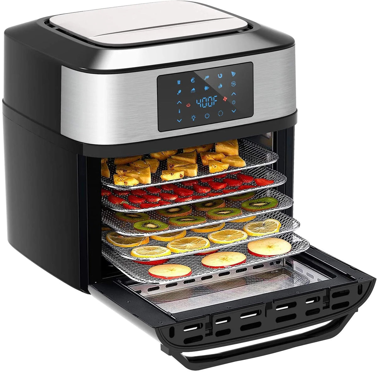 10-in-1 20 Quart Air Fryer Toaster Oven Combo with Rotisserie Dehydrator K101