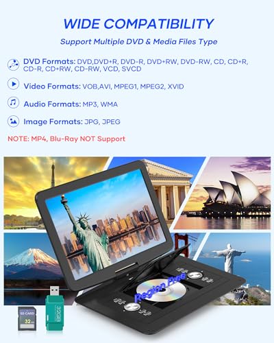 17.9" Portable DVD/CD Player with 15.4" Swivel Screen V7945