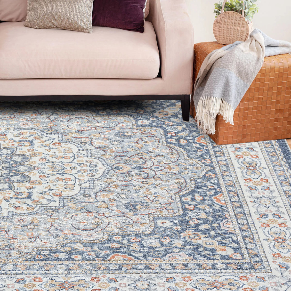 5x8 Area Rug Navy Gray V150489