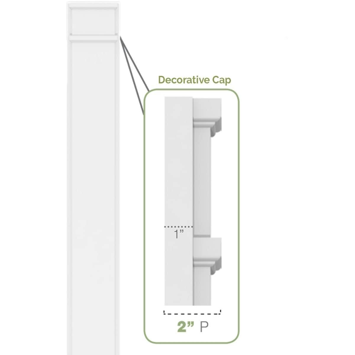 Plain PVC Pilaster with Standard Capital & Base (Pair) B278
