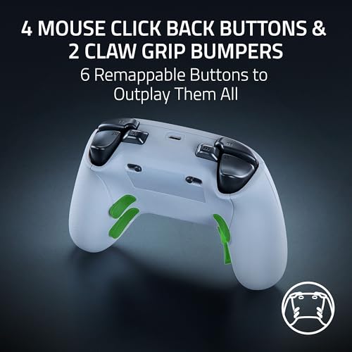 White Wireless Gaming Controller with 6 Remappable Buttons L776750