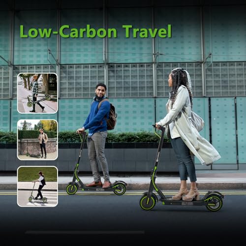 Electric Scooter with 500W Motor, 15-19MPH Max Speed, 18-21 Miles Range, 8.5" Solid Tires, 7.8AH Battery, Foldable (Green) B52561