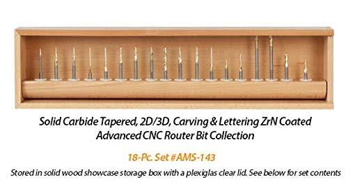 3-Pc CNC 2D/3D Carving Ball Nose Router Bit J7653