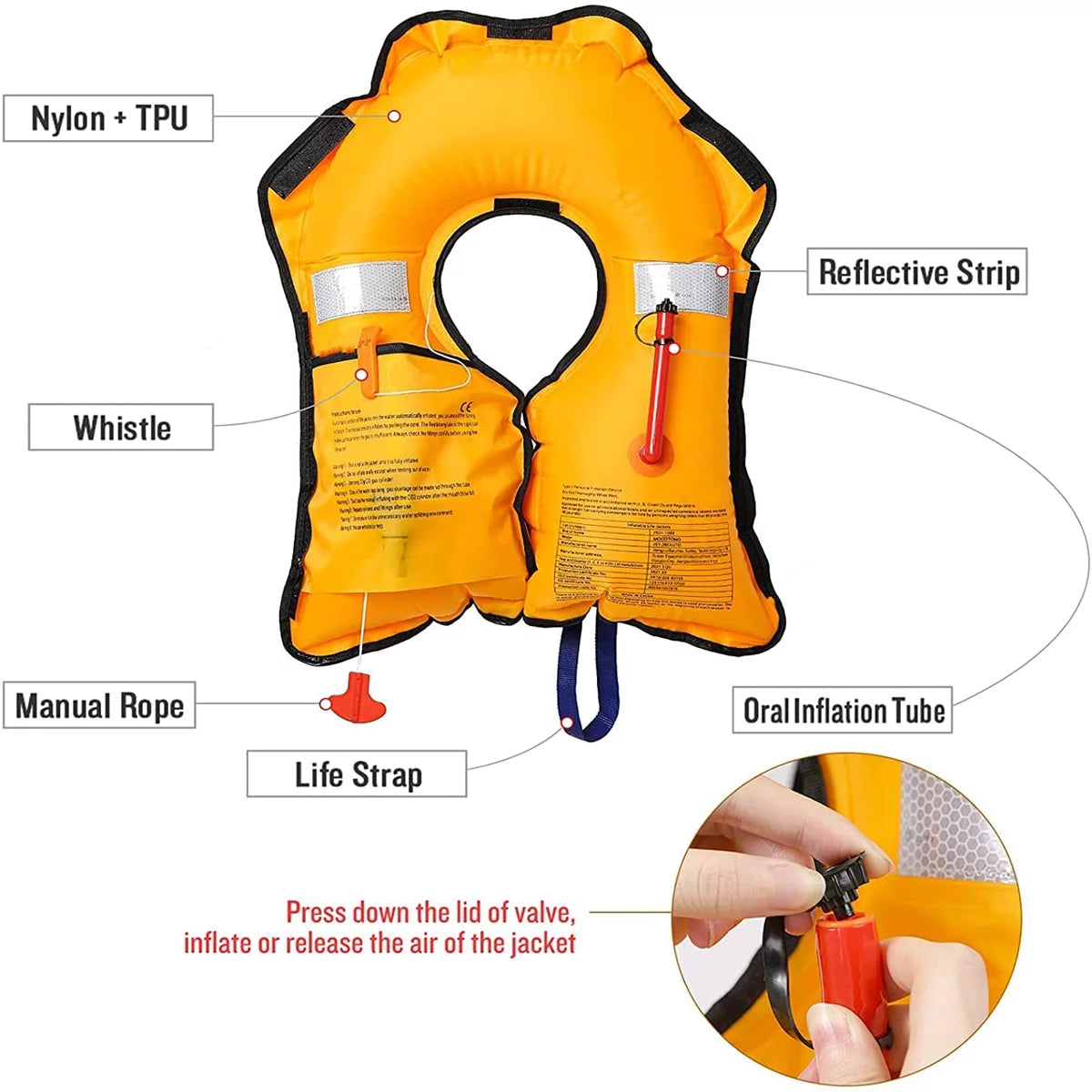 2Pack Automatic Inflatable Life Jacket with Whistle W9741