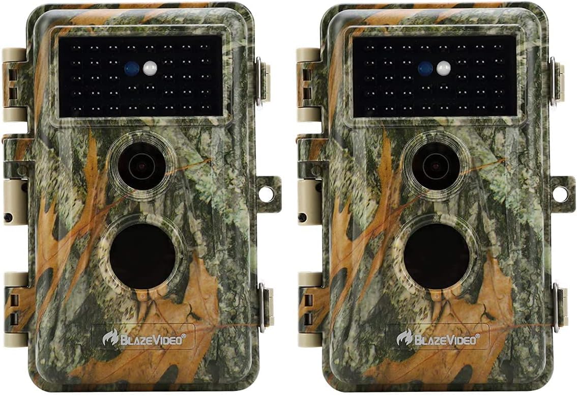2-Pack Outdoor Camo Trail Cameras Night Vision 24MP 1296P MP4 Video Motion Activated Waterproof M150186