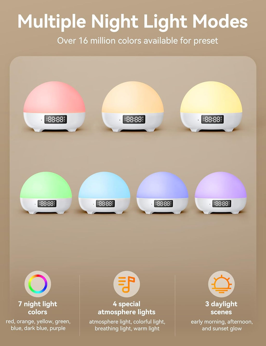 34 Soothing Sounds Sleep Sound Machine with Night Light O87051
