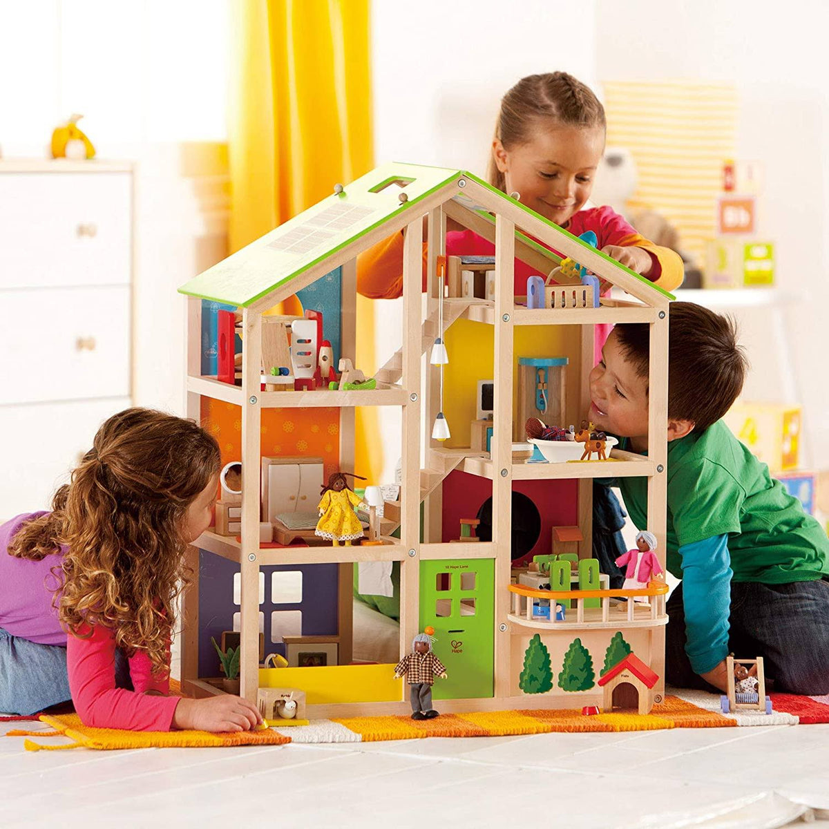 3 Story Wooden Dollhouse S9317