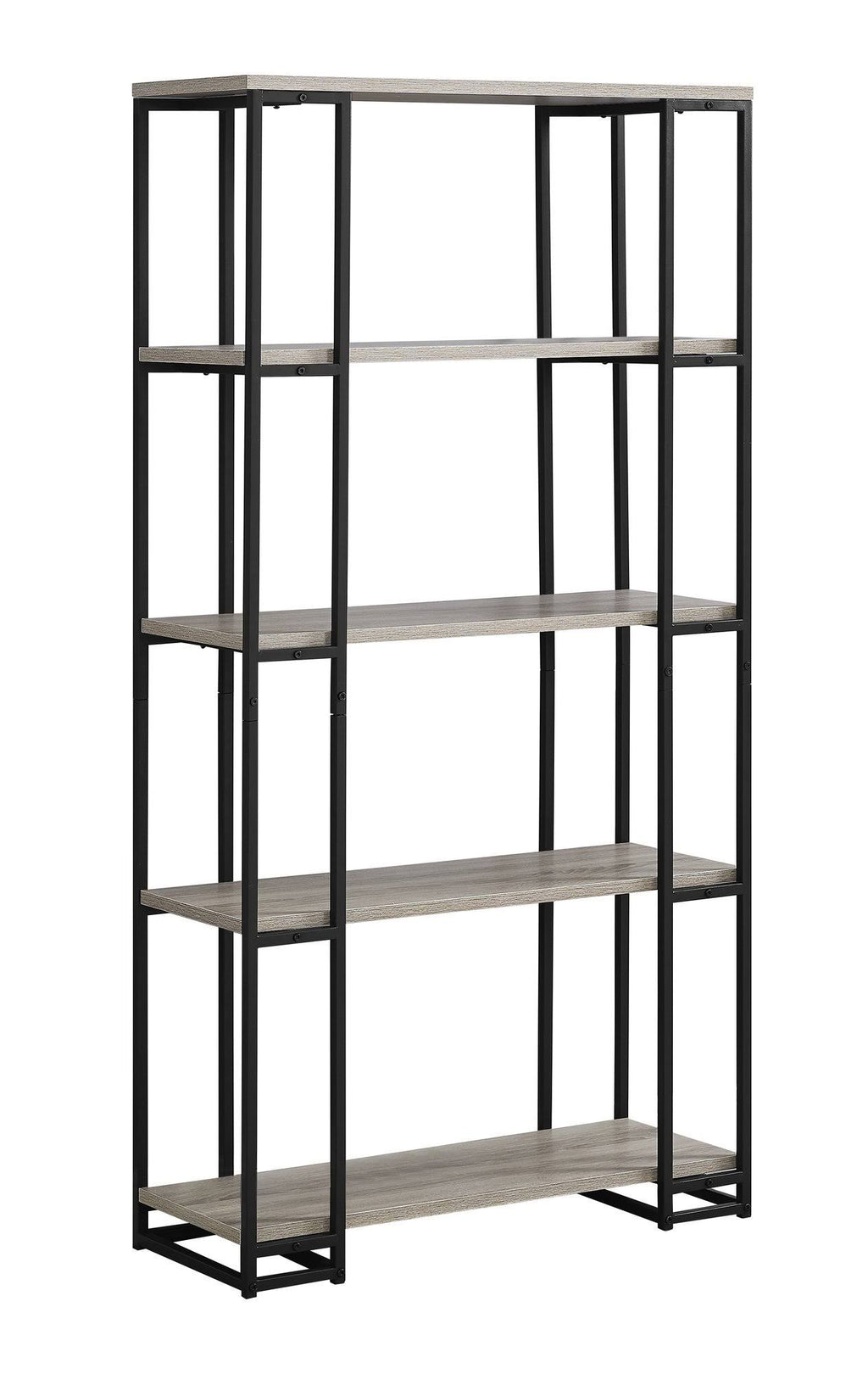 Dark Taupe Black MDF Metal Bookcase B3162