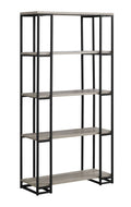 Dark Taupe Black MDF Metal Bookcase B3162