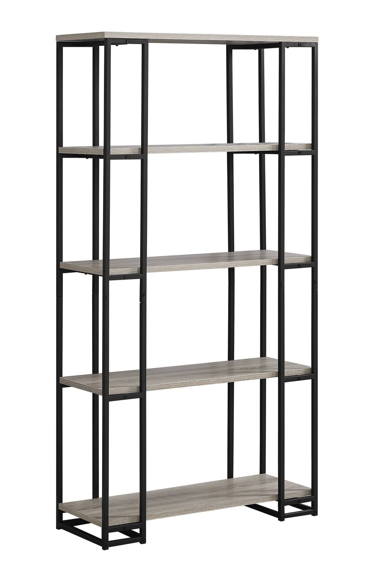 Dark Taupe Black MDF Metal Bookcase B3162