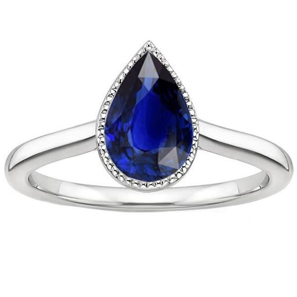 2.50 CT Pear Ceylon Sapphire Solitaire Engagement Ring Q891900