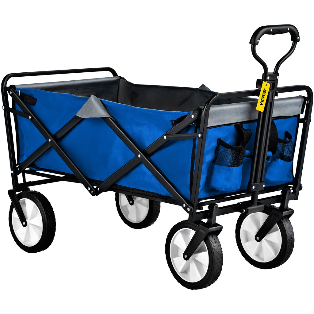 Collapsible Wagon Cart, 176 lbs Load, Blue & Gray S791