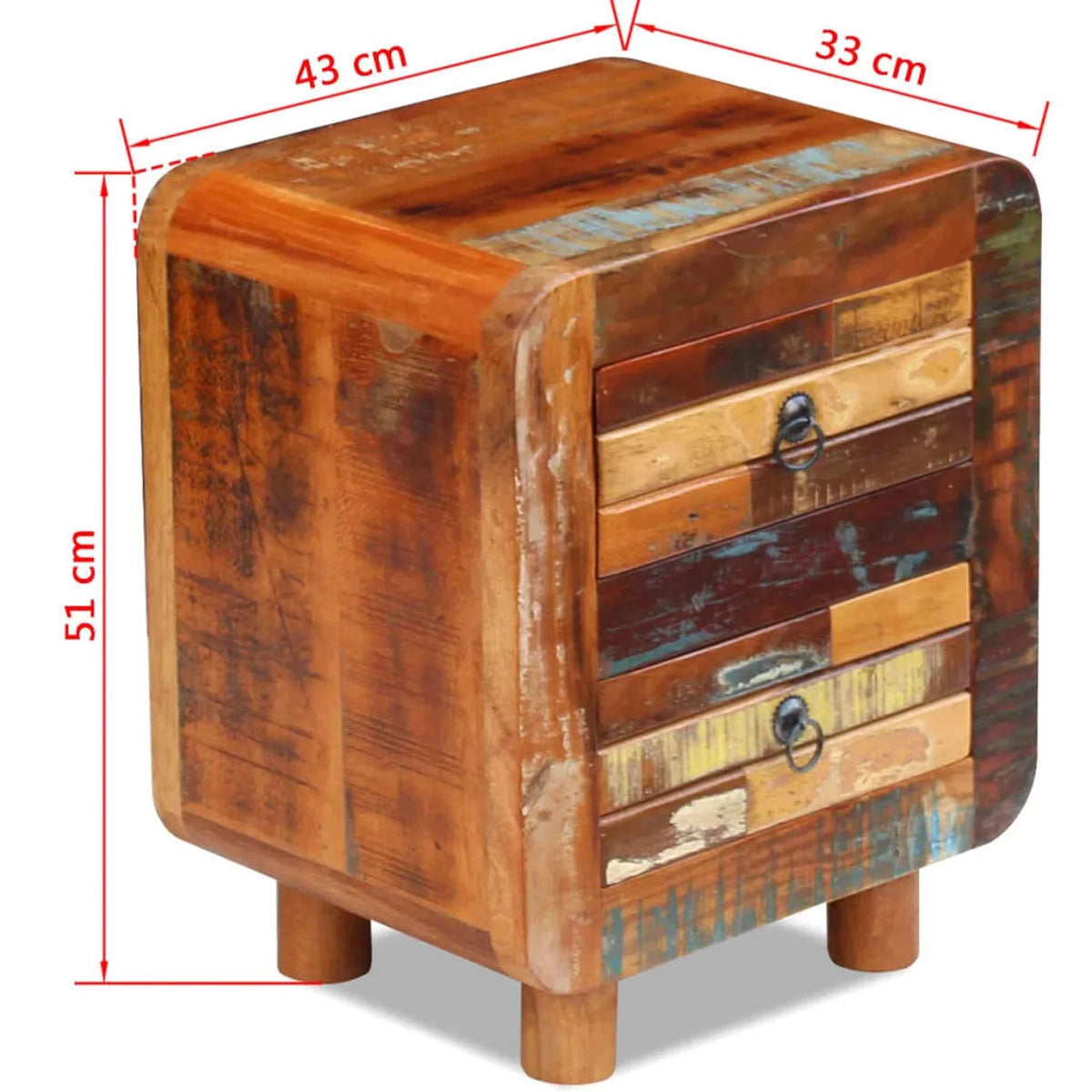 Night Cabinet Solid Reclaimed Wood T16619