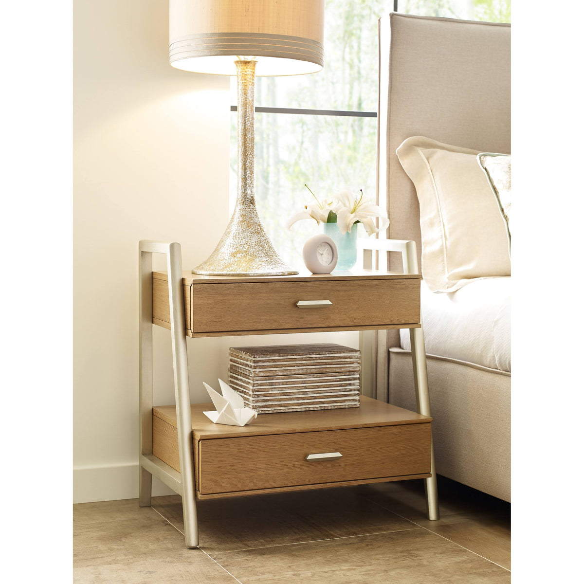 2 Drawer Leg Nightstand S366