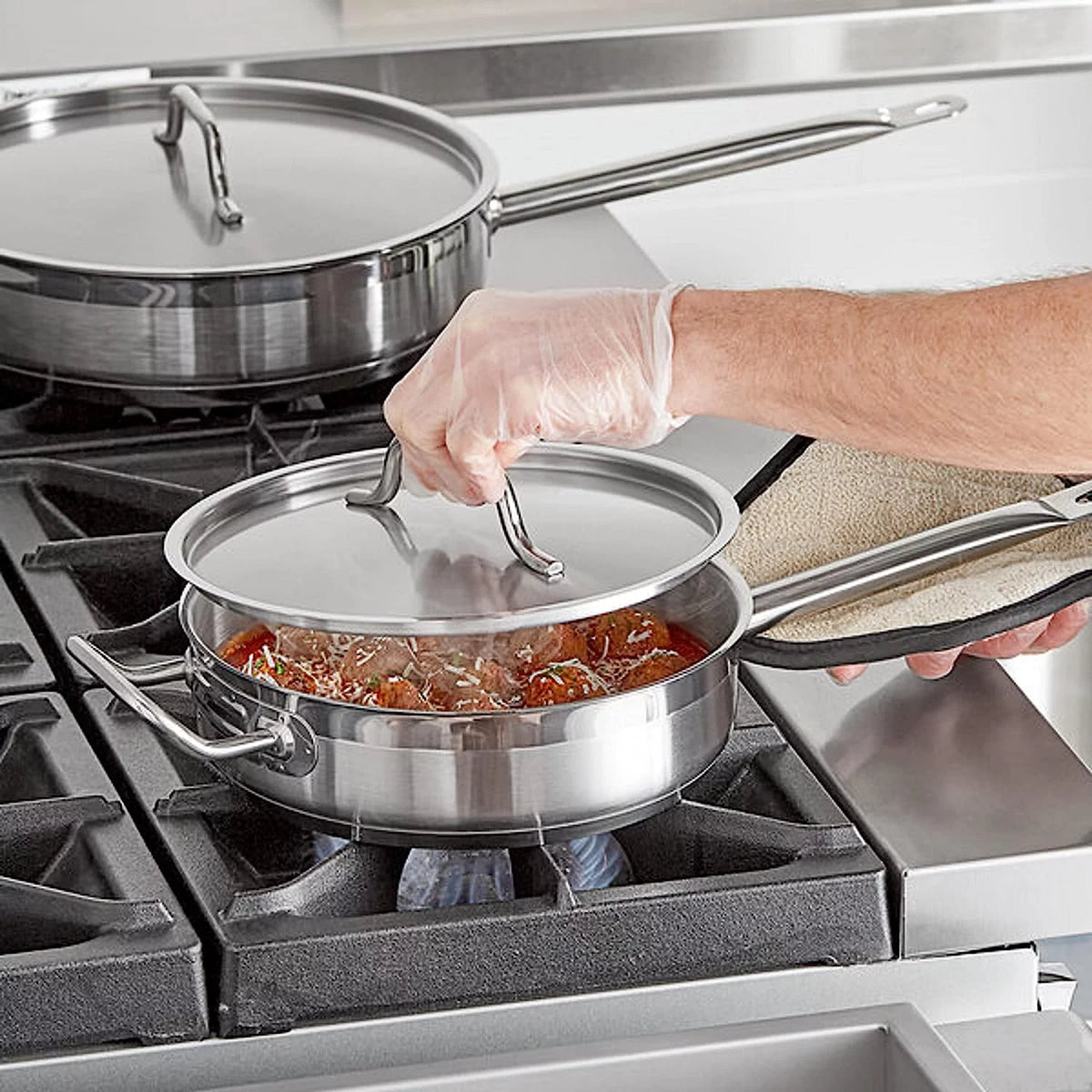 3 Qt. Stainless Steel Sauté Pan with Lid L752