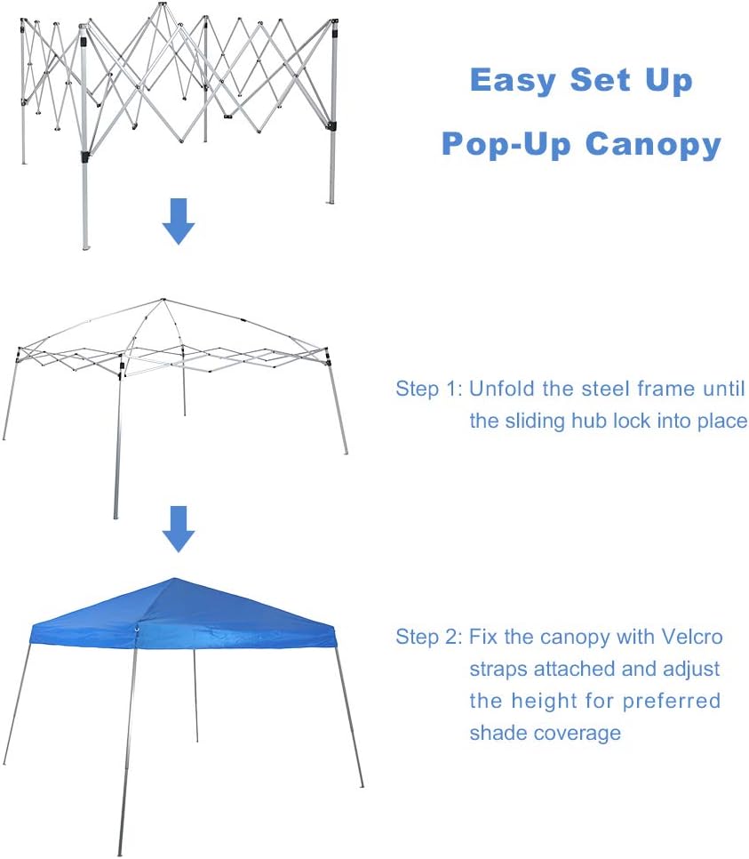 12'x12' Blue Slant Leg Sun Shade Canopy F9042