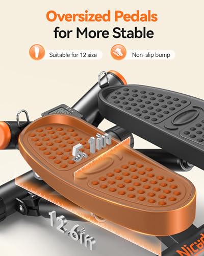 Twist Stepper with Resistance Bands and LCD Monitor Gray C43979