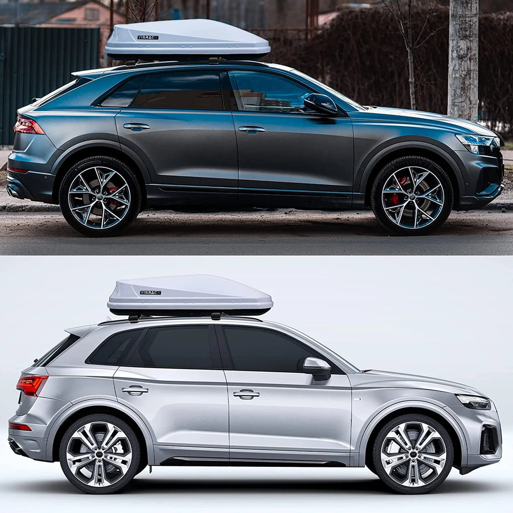 White 14 Cubic Feet Hard Shell Rooftop Cargo Box P712