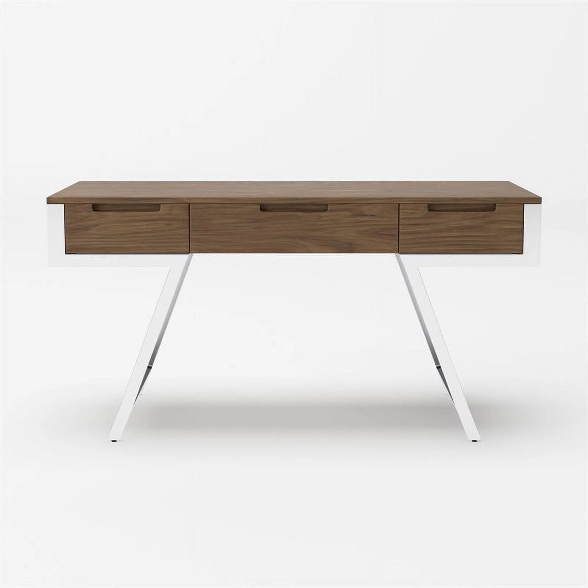 3 Drawer Walnut Chrome Desk J17946