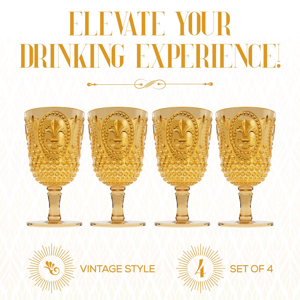 Set of 4 15-Ounce Amber Acrylic Wine Glasses X5047
