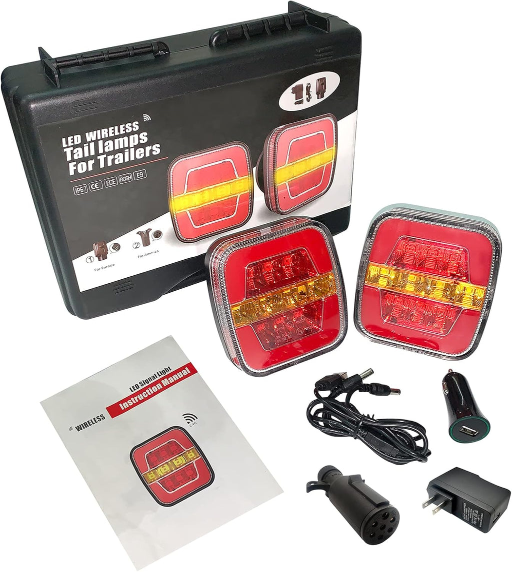 Wireless Magnetic Rechargeable Waterproof LED Trailer Lights A86655