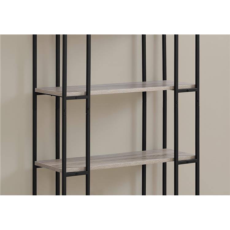 Dark Taupe Black MDF Metal Bookcase B3162