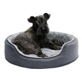 Two-Tone Fur & Suede Oval Dog Bed G32956
