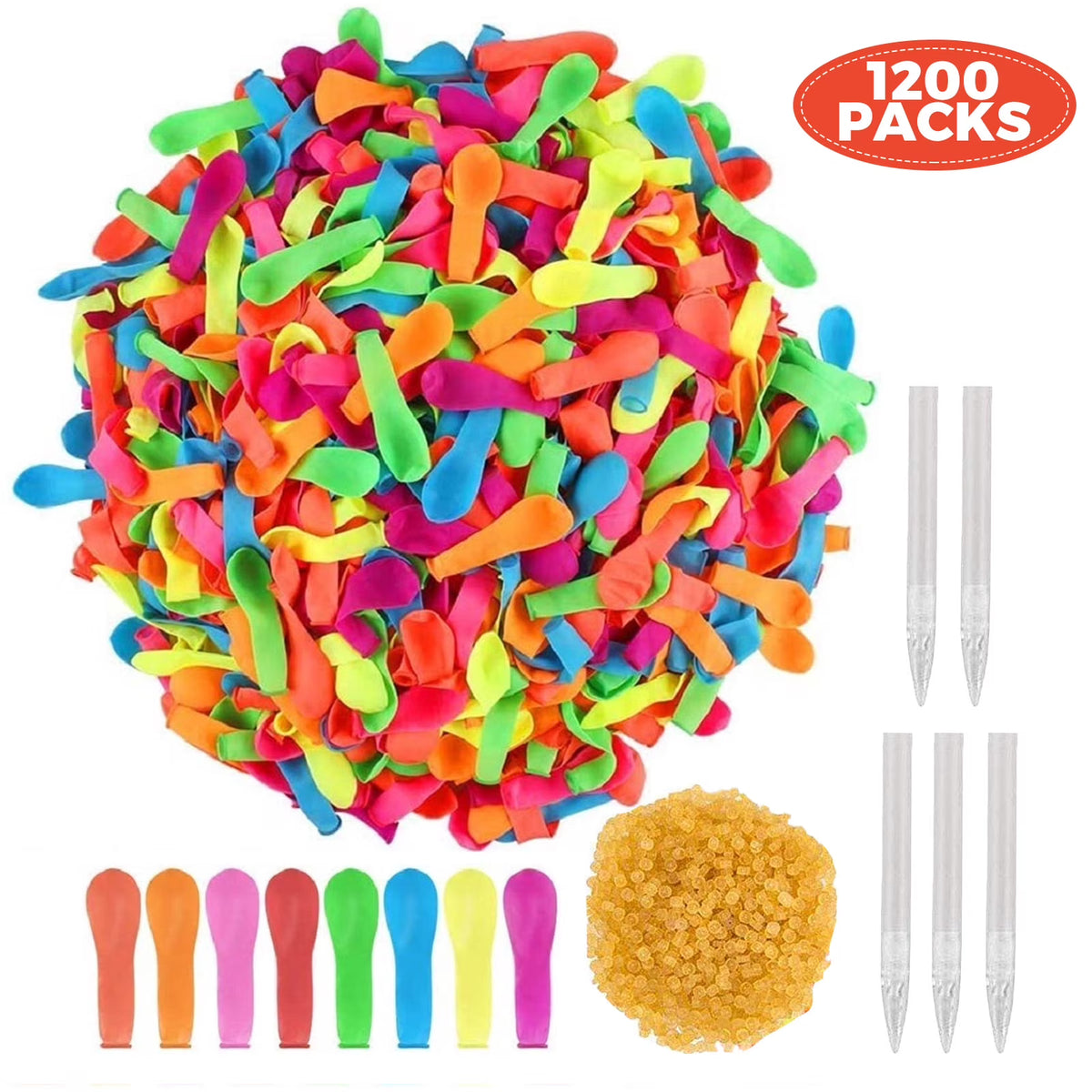 1200Pcs Multicolor Self Sealing Water Balloons D43355