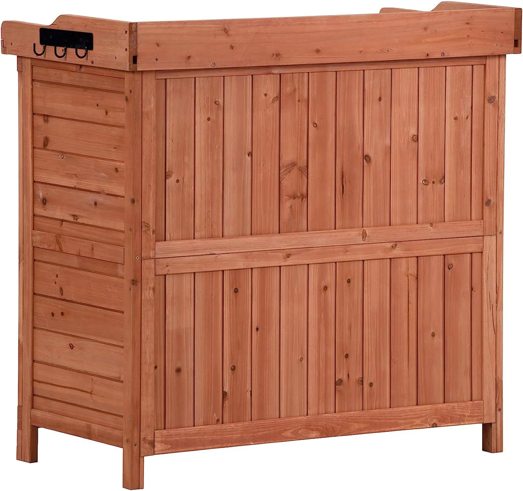 Waterproof Wooden Outdoor Storage Shed with Floor and Shelves L551