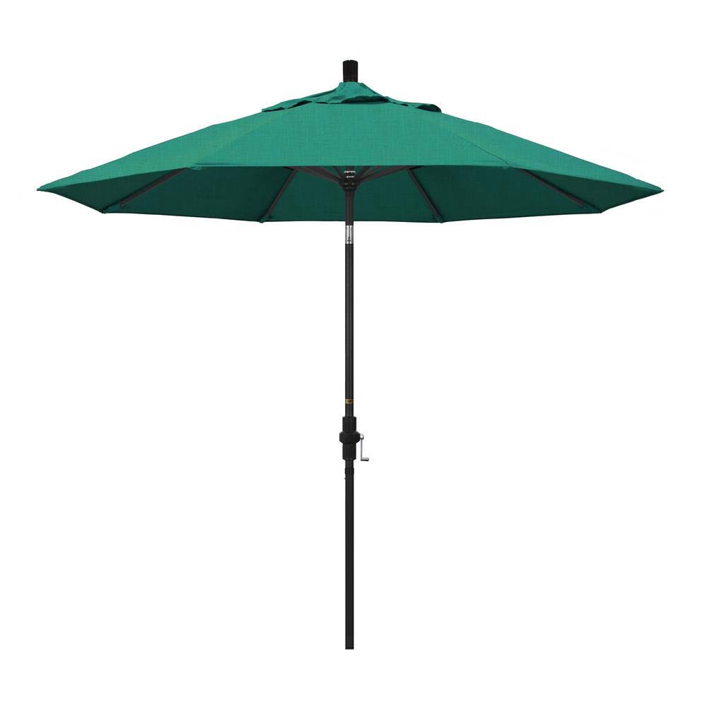 9 ft. Stone Black Aluminum Market Patio Umbrella D626228