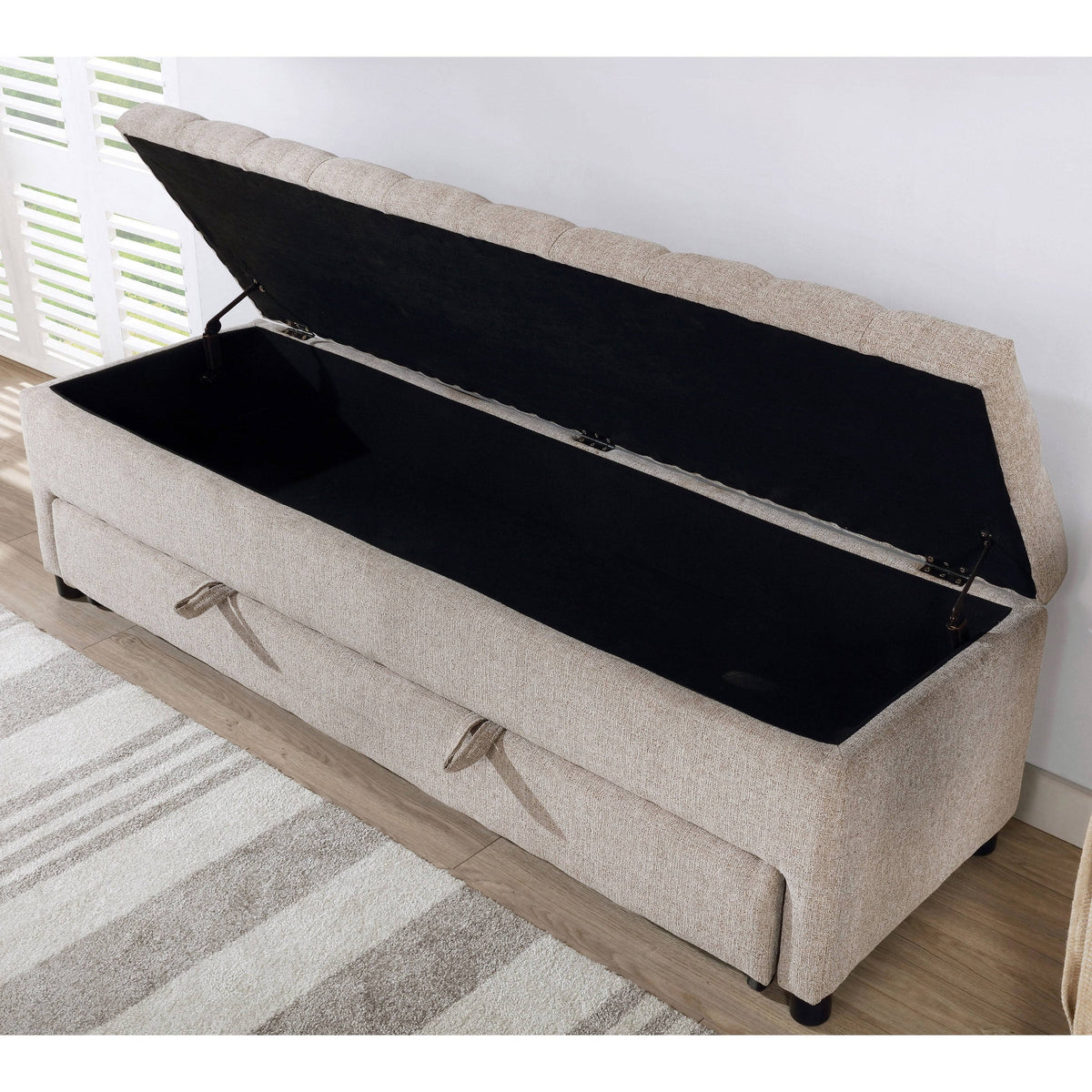 Dark Grey Tufted Storage Bench Y2772