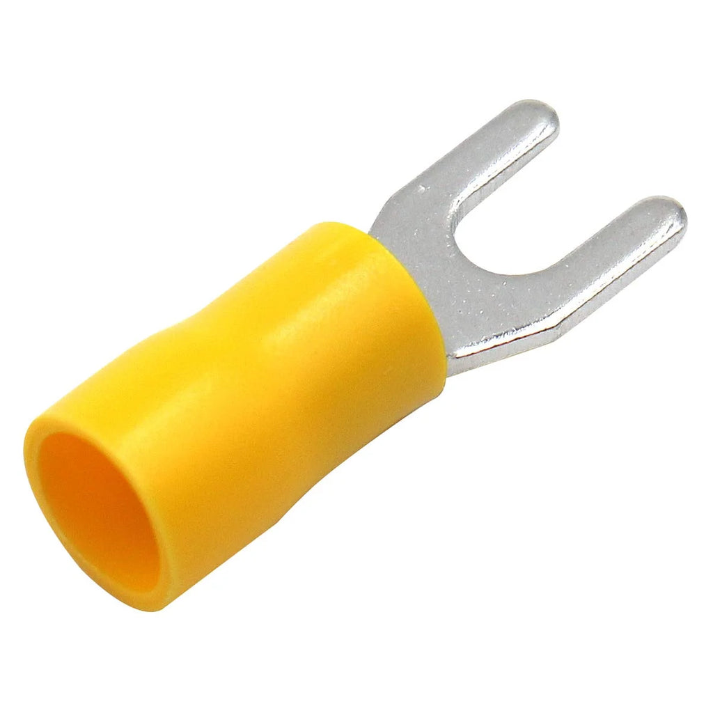 Insulated Fork Spade Wire Connector Electrical Crimp Terminal 12-10 AWG Pack of 100 B390661