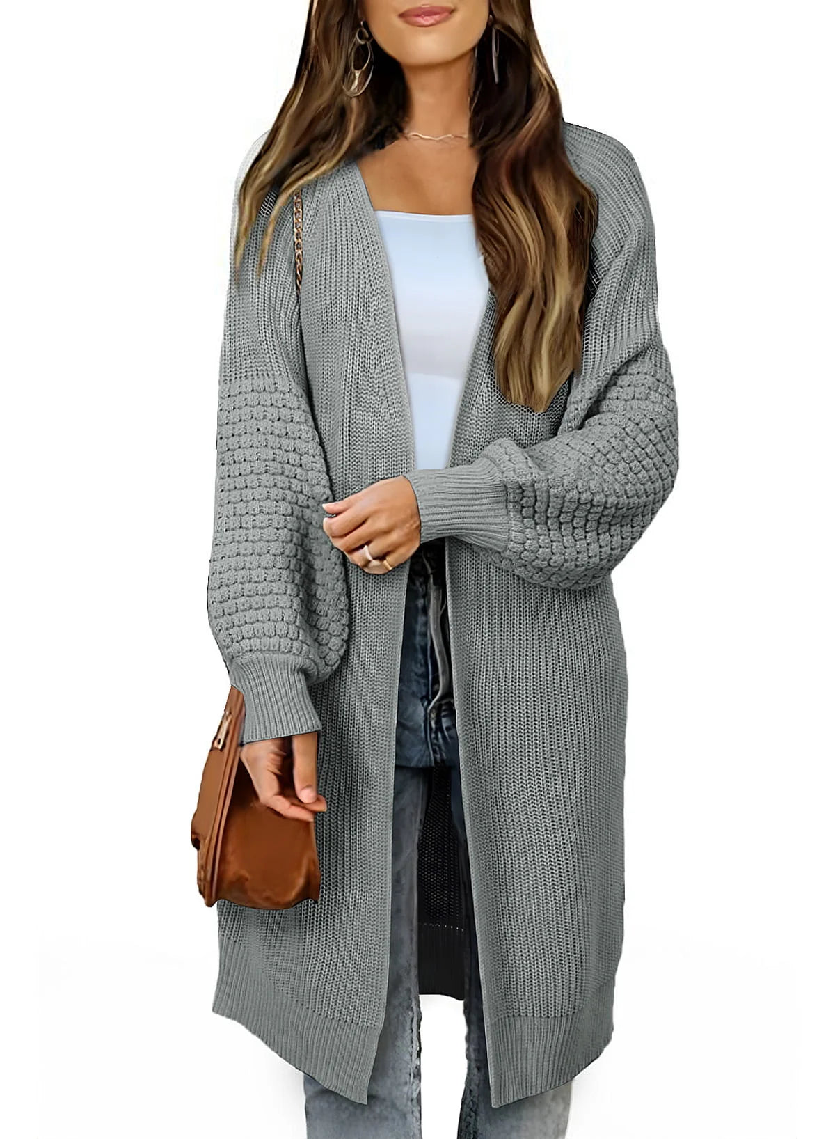 Oversized Cable Knit Cardigan W56662