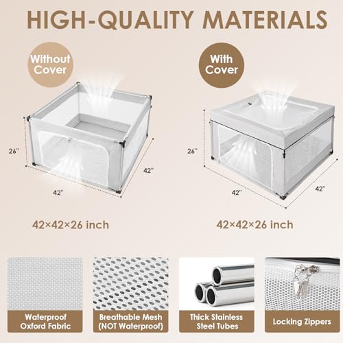 42x42x26 Inches Dog Playpen with Door N60710