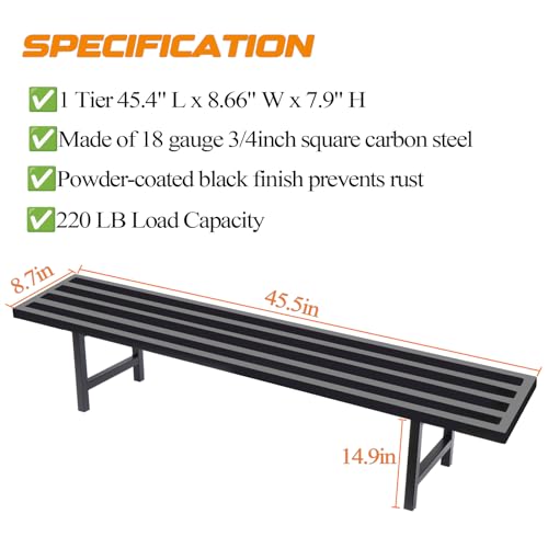 Metal Plant Stand, 45.4" L x 8.66" W x 7.9" H, 220 LB Capacity P132