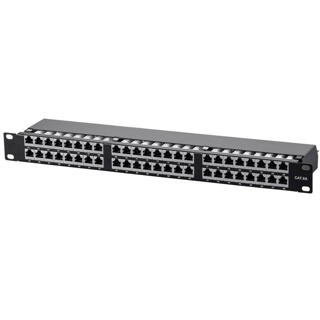 Cat6a 1U Shielded Patch Panel, 48 RJ45 Ports G905199