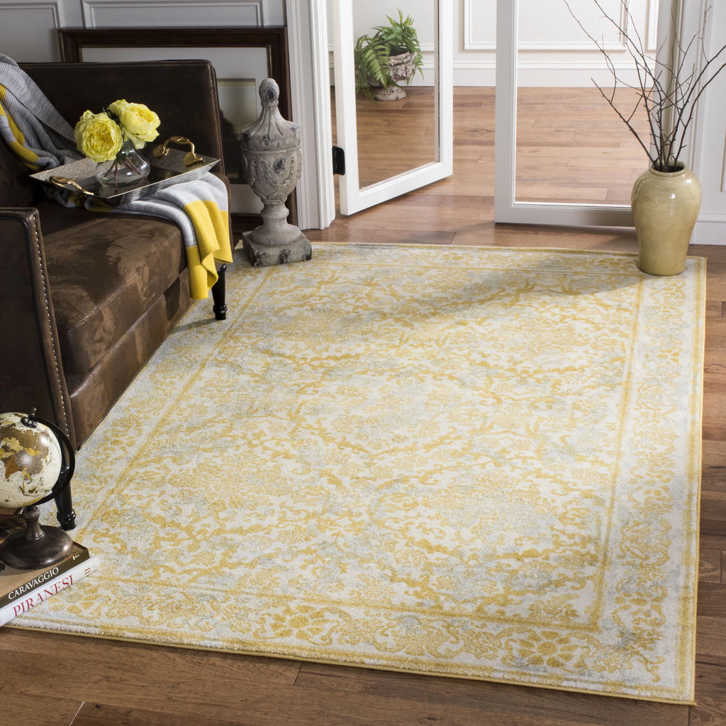 Ivory Gold Bordered Area Rug 10' x 14' X170