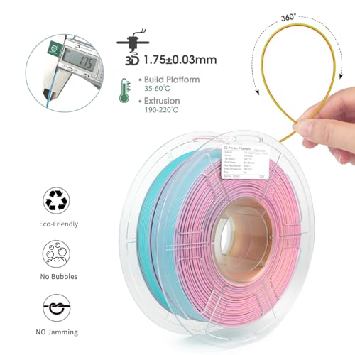 Clear Multicolor PLA 3D Printer Filament 1KG X829523