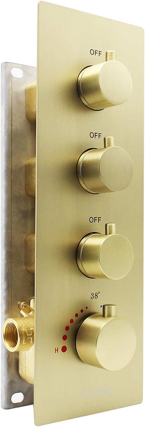 3-way Brass Thermostatic Shower Valve F28622