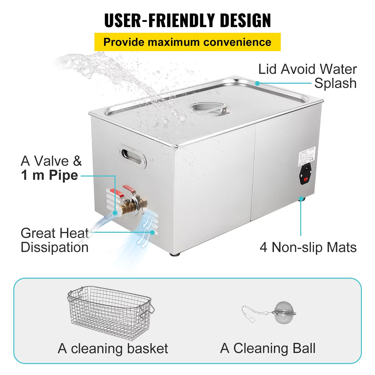 30L Ultrasonic Cleaner 304 Stainless Steel with Heater Timer G41657