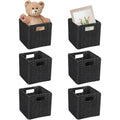 6 Pack 8.7 Inch Black Wicker Storage Baskets K25612