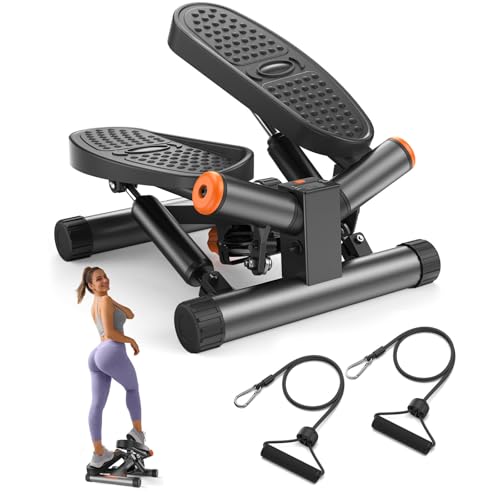 Twist Stepper with Resistance Bands and LCD Monitor Gray C43979