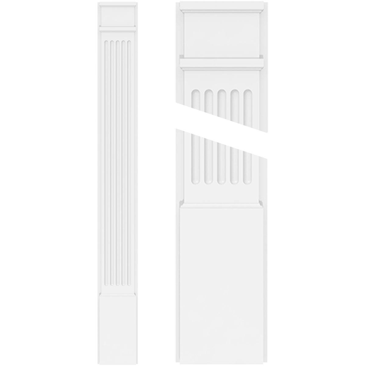 Fluted PVC Pilaster with Decorative Capital & Base (Pair) A5116
