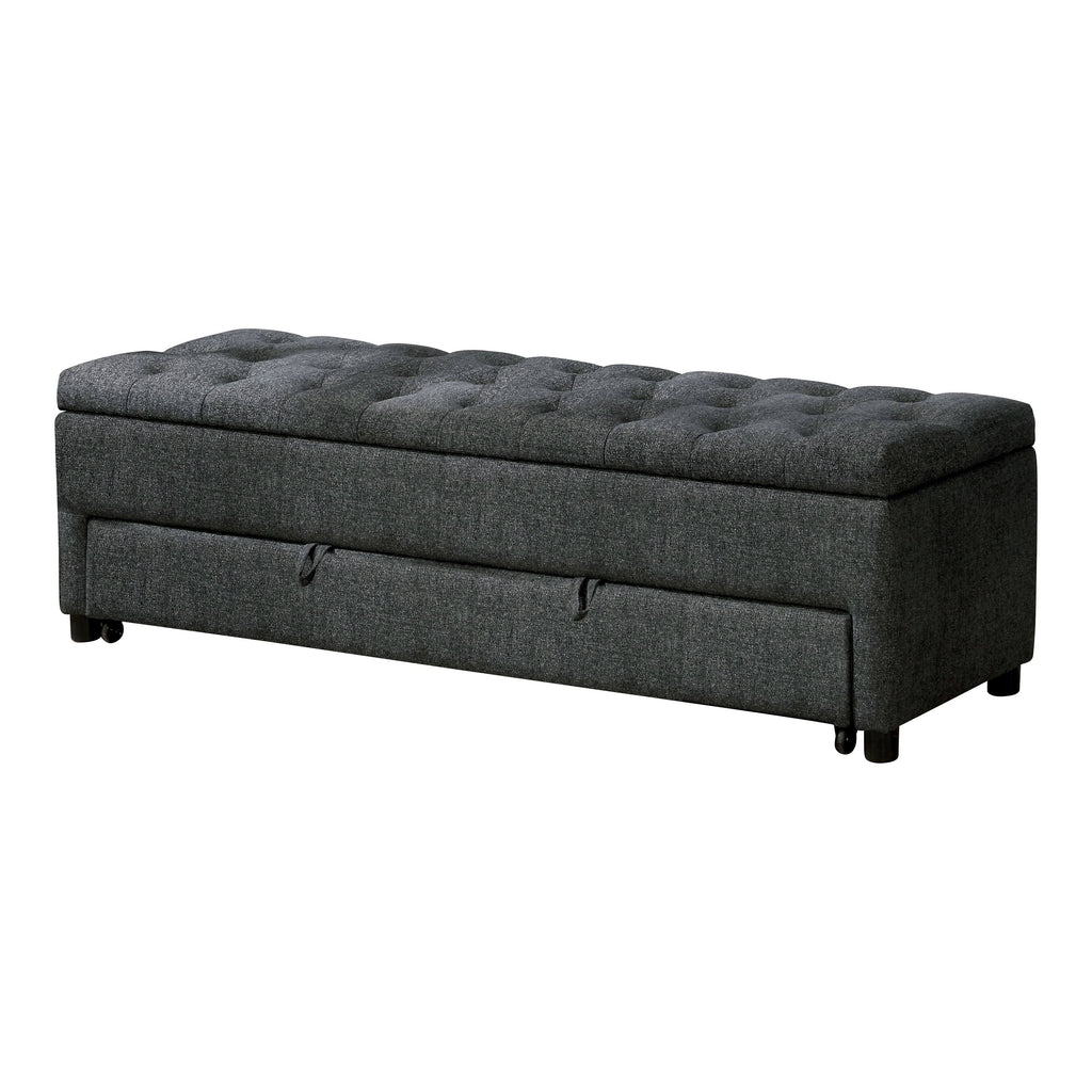 Dark Grey Tufted Storage Bench Y2772