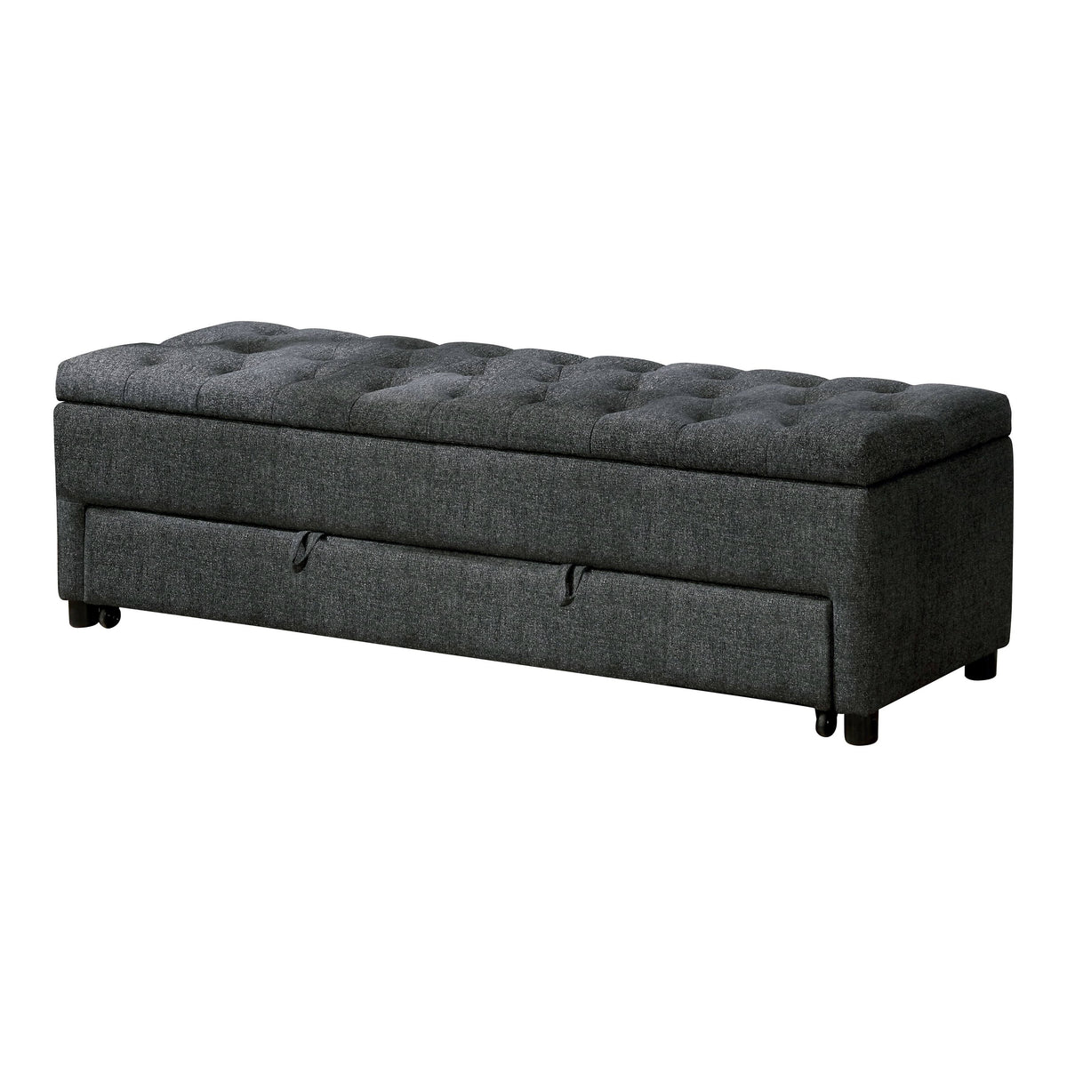 Dark Grey Tufted Storage Bench Y2772