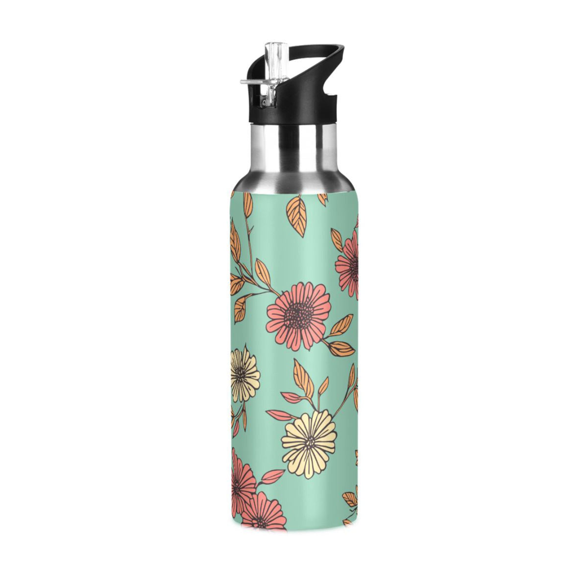 20 oz Insulated Stainless Steel Water Bottle with Straw Lid V668