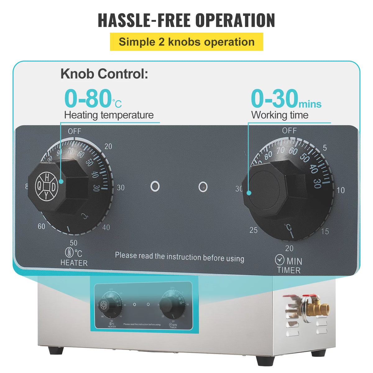 30L Ultrasonic Cleaner 304 Stainless Steel with Heater Timer G41657